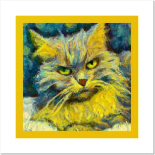 Portrait of Cat in Van Gogh's Style Posters and Art